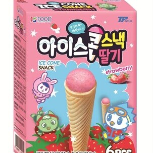 JunTok Ice cone snack strawberry flavor 54g <br> 준톡 아이스콘 스낵 딸기맛 54g