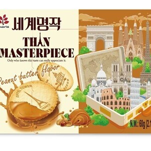 Thin Masterpiece_peanut butter flavor 60g (7.5gX8pcs) <br> 씬 세계명작 땅콩버터맛 60g