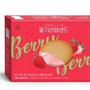 Strawberry Latte Sand 128g (8gX16pcs) <br> 딸기 라떼 샌드 128g (8gX16pcs)