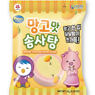 Pororo Mango Flavored Cotton Candy 8g  <br> 뽀로로 망고맛 솜사탕 8g 