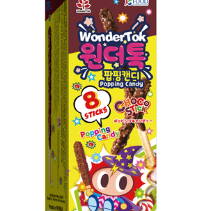 WonderTok choco stick popping candy 8pcs (18gX8pcs) <br> 원더톡 초코스틱 팝핑캔디  8pcs (18gX8pcs) 