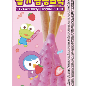 Pororo Strawberry popping stick 57g(19gX3pcs) <br> 뽀로로 딸기 팝핑 스틱 57g(19gX3pcs)