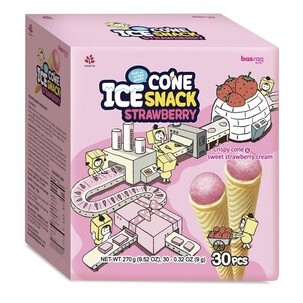 KMF Halal_Ice cone snack Strawberry flavor 270g (9g X 30pcs) <br> 아이스콘스낵 딸기맛 270g (9g X 30pcs)  