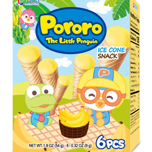 Pororo Ice cone snack Banana flavor 54g <br> 아이스콘 스낵 바나나맛 54g