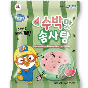 Pororo Watermelon Flavored Cotton Candy 8g  <br> 뽀로로 수박맛 솜사탕 8g 