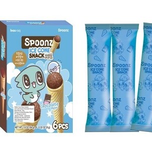 KMF Halal_Spoonz Ice cone snack chocolate flavor 54g(9gX6pcs) <br> 스푼즈 아이스콘 스낵 초코맛 54g(9gX6pcs) 