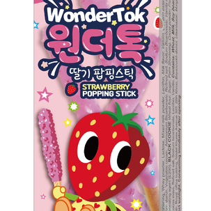WonderTok Strawberry Popping Stick 57g(19gX3pcs) <br> 원더톡 딸기 팝핑 스틱 57g(19gX3pcs)