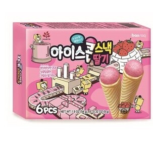 KMF Halal_Ice cone snack Strawberry flavor 54g (9g X 6pcs) <br> 아이스콘스낵 딸기맛 54g(9g X 6pcs)  